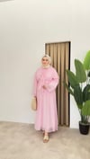 Toka Detaylı Premium Elbise- Pembe