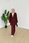 Triko Kimono Takım - Bordo