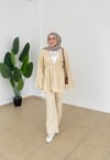 Triko Kimono Takım - Krem