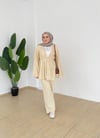 Triko Kimono Takım - Krem