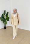 Triko Kimono Takım - Krem
