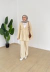 Triko Kimono Takım - Krem