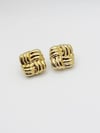  Square Plated Gold Earring