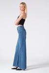 Yüksek Bel Wide Leg Kadın Jean Mavi