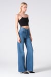 Yüksek Bel Wide Leg Kadın Jean Mavi