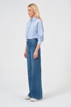 Yüksek Bel Wide Leg Kadın Jean Mavi