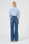 Yüksek Bel Wide Leg Kadın Jean Mavi
