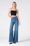 Yüksek Bel Wide Leg Kadın Jean Mavi