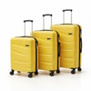 Basarideri Dalgalı Silikon 3'lü Valiz Set Sari