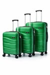 Basarideri Dalgalı Silikon 3'lü Valiz Set Benetton Yeşili