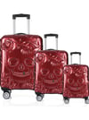 ÇÇS 5217 Kuru Kafa Polikarbon 3 Lü Valiz set - Bordo