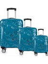 ÇÇS 5217 Kuru Kafa Polikarbon 3 Lü Valiz set - Petrol Mavisi