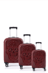ÇÇS Kuru Kafa Polikarbon 3 Lü Valiz set - Bordo