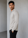 Bej Erkek Yarım Fermuarlı Polo Yaka Şardonlu Oysho Sweatshirt