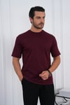 Bisiklet Yaka Bordo Regular Fit %100 Pamuklu Erkek Tişört 