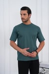 Bisiklet Yaka Haki Regular Fit %100 Pamuklu Erkek Tişört 