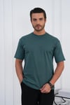 Bisiklet Yaka Haki Regular Fit %100 Pamuklu Erkek Tişört 