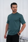 Bisiklet Yaka Haki Regular Fit %100 Pamuklu Erkek Tişört 