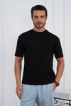 Bisiklet Yaka Siyah Regular Fit %100 Pamuklu Erkek Tişört 