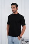 Bisiklet Yaka Siyah Regular Fit %100 Pamuklu Erkek Tişört 