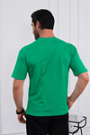 Bisiklet Yaka Yeşil Regular Fit %100 Pamuklu Erkek Tişört 