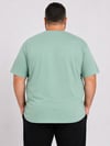Çağla Erkek Büyük Beden Pamuklu Likralı Bisiklet Yaka T-Shirt
