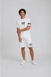 Erkek Baskılı T-shirt Şort Alt Üst Takım Beyaz