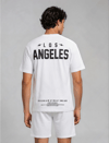 Erkek Baskılı T-shirt Şort Alt Üst Takım Beyaz