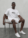 Erkek Baskılı T-shirt Şort Alt Üst Takım Beyaz