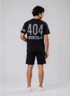 Erkek Baskılı T-shirt Şort Alt Üst Takım Siyah