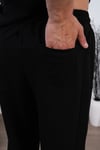 Erkek Yazlık Siyah Eşofman Takımı Oversize Tişört Lastikli Bağcıklı Baggy Pantolon
