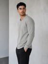 Gri Erkek Yarım Fermuarlı Polo Yaka Şardonlu Oysho Sweatshirt