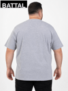 Grimelanj Çağla Erkek Büyük Beden Pamuklu Likralı Bisiklet Yaka T-Shirt
