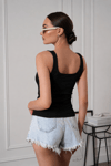 Kadın Fitilli Görünümlü Kalın Askılı Basic Bluz Atlet