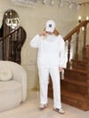 Kapüşonlu İçi Polarlı Unisex Oversize Eşofman Takımı - G09001 - Ekru