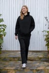 Kapüşonlu İçi Polarlı Unisex Oversize Eşofman Takımı - G09001 - Siyah