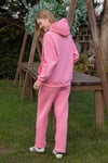 Kapüşonlu İçi Polarlı Unisex Oversize Eşofman Takımı - G09001 - Pembe