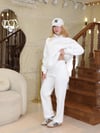Kapüşonlu İçi Polarlı Unisex Oversize Eşofman Takımı - G09001 - Ekru