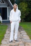 Kapüşonlu İçi Polarlı Unisex Oversize Eşofman Takımı - G09001 - Ekru