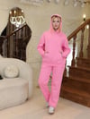 Kapüşonlu İçi Polarlı Unisex Oversize Eşofman Takımı - G09001 - Pembe