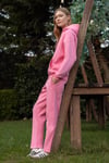 Kapüşonlu İçi Polarlı Unisex Oversize Eşofman Takımı - G09001 - Pembe