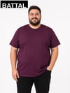 Mürdüm Erkek Büyük Beden Pamuklu Likralı Bisiklet Yaka T-Shirt