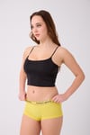 Pamuklu Likralı Baskılı  Boyshort 3'lü Set Kadın Külot Sarı