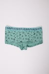 Pamuklu Likralı Baskılı  Boyshort 3'lü Set Kadın Külot Desenli Çağla
