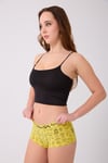 Pamuklu Likralı Baskılı  Boyshort 3'lü Set Kadın Külot Desenli Sarı