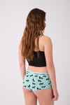 Pamuklu Likralı Baskılı  Boyshort 3'lü Set Kadın Külot Desenli Mint
