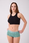 Pamuklu Likralı Baskılı  Boyshort 3'lü Set Kadın Külot Desenli Çağla