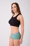 Pamuklu Likralı Baskılı  Boyshort 3'lü Set Kadın Külot Desenli Çağla