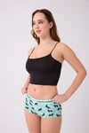 Pamuklu Likralı Baskılı  Boyshort 3'lü Set Kadın Külot Desenli Mint