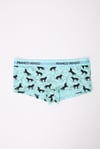 Pamuklu Likralı Baskılı  Boyshort 3'lü Set Kadın Külot Desenli Mint